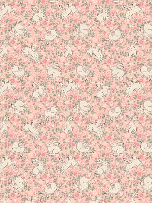 Jumping Bunnies Blush Roller Blind