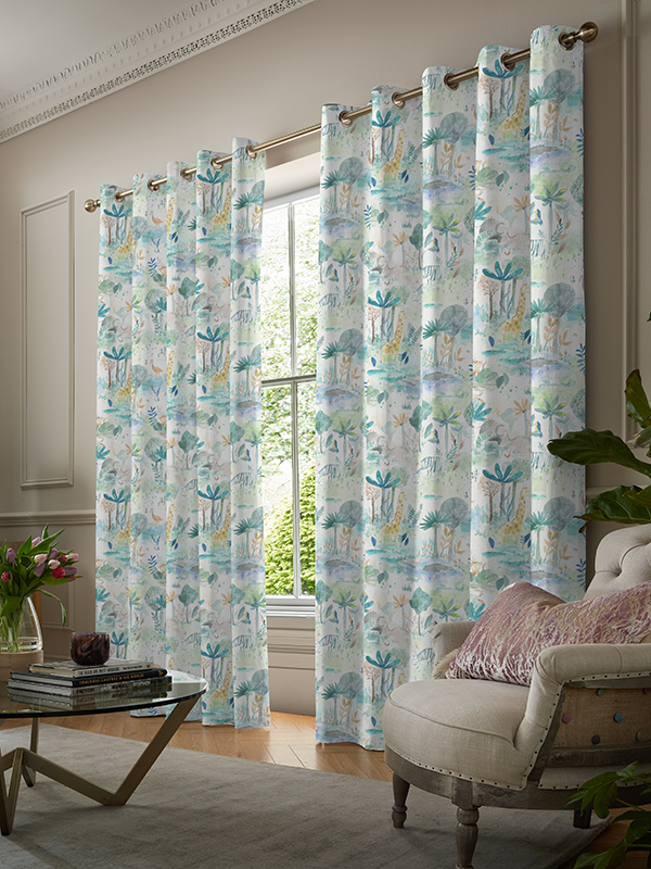 Jungle Fun Aqua Curtain Jungle Fun Aqua Curtain