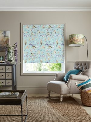 Mermaids Party Aqua Roman Blind