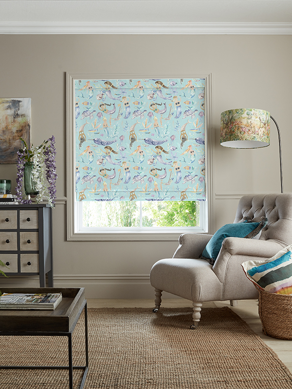 Mermaids Party Aqua Roman Blind Mermaids Party Aqua Roman Blind