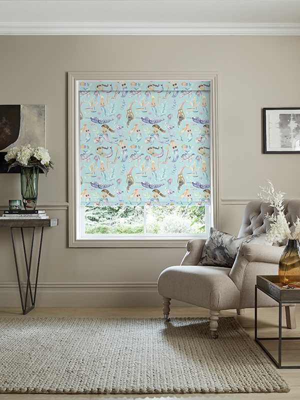 Mermaids Party Aqua Roller Blind Mermaids Party Aqua Roller Blind