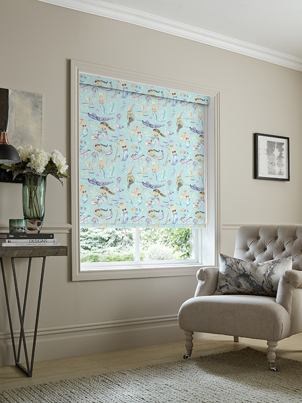 Mermaids Party Aqua Roller Blind Mermaids Party Aqua Roller Blind