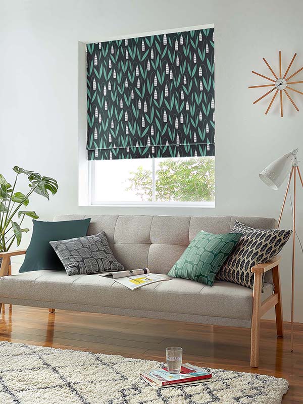 Snow Drops Night Flower Roman Blind Snow Drops Night Flower Roman Blind
