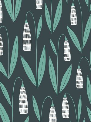Snow Drops Night Flower Roman Blind
