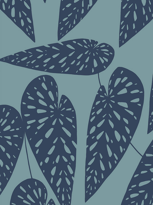 Tropics Blue Leaf Roman Blind Tropics Blue Leaf Roman Blind