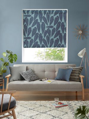 Tropics Blue Leaf Roller blind