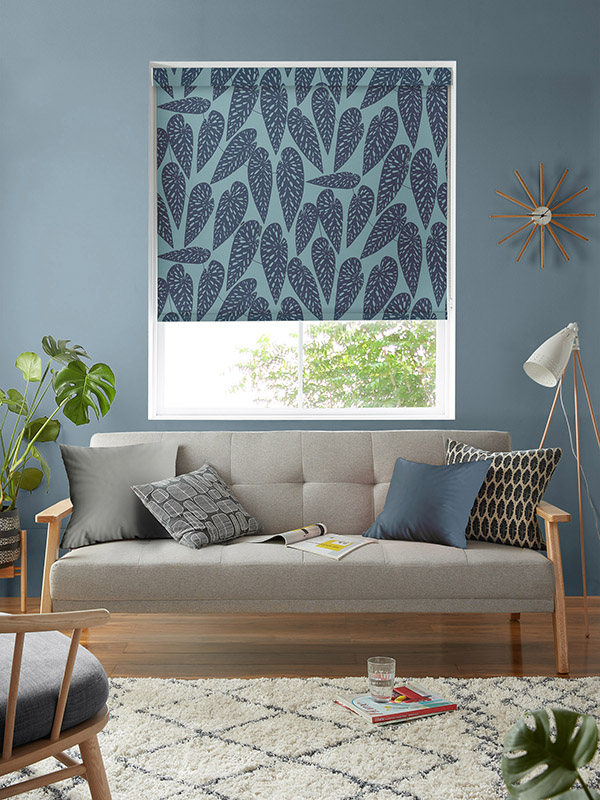 Tropics Blue Leaf Roller blind Tropics Blue Leaf Roller blind
