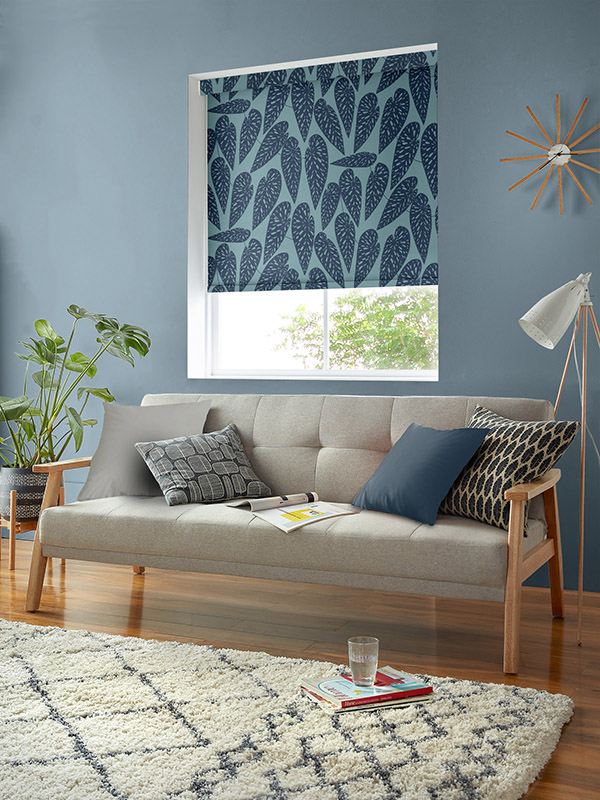 Tropics Blue Leaf Roller blind Tropics Blue Leaf Roller blind