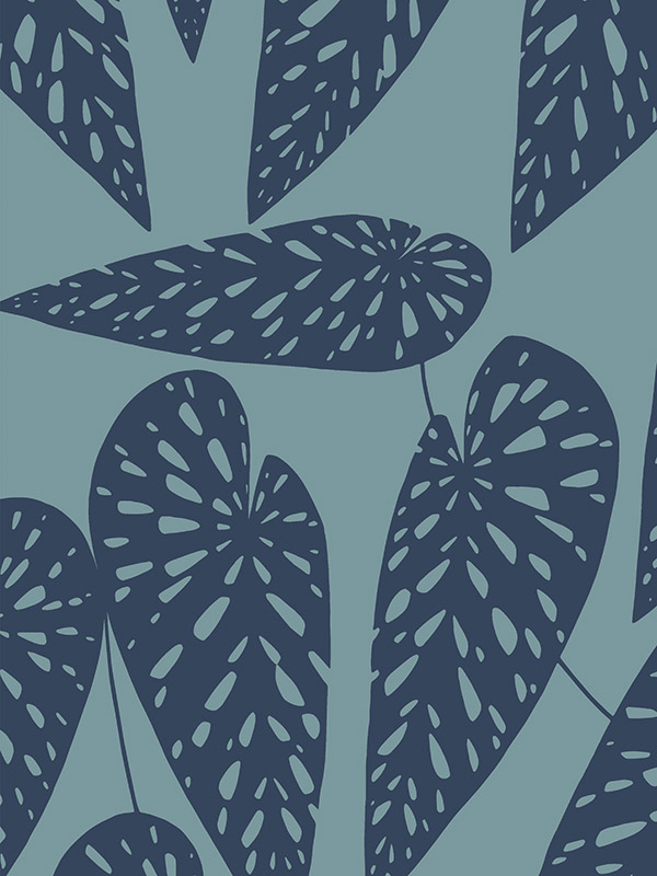 Tropics Blue Leaf Roller blind Tropics Blue Leaf Roller blind