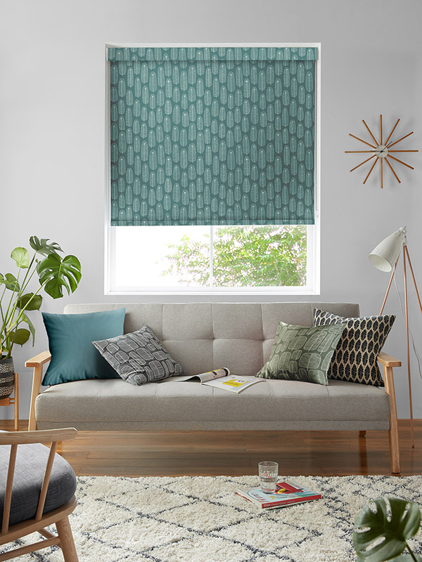 Bloom Teal Roller blind Bloom Teal Roller blind