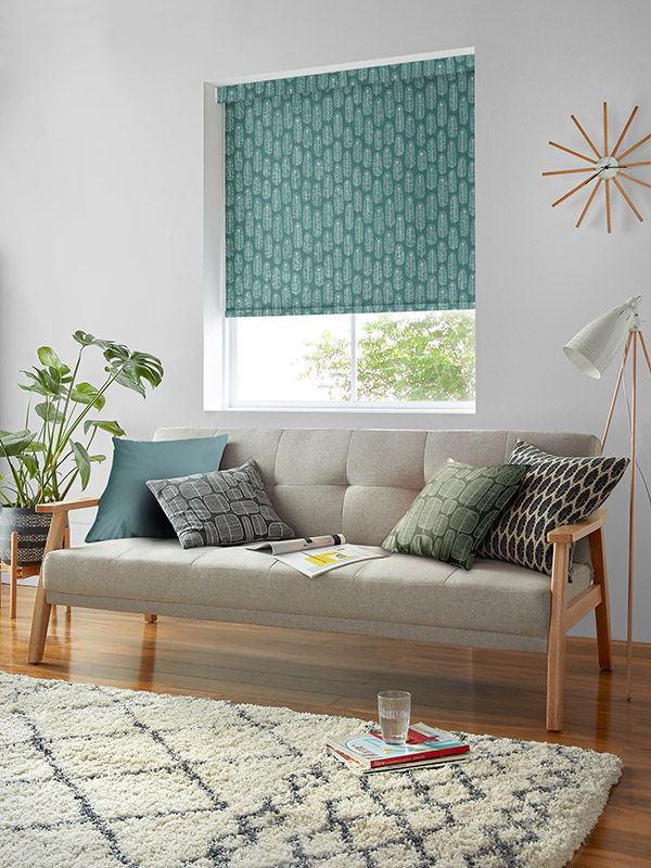 Bloom Teal Roller blind Bloom Teal Roller blind