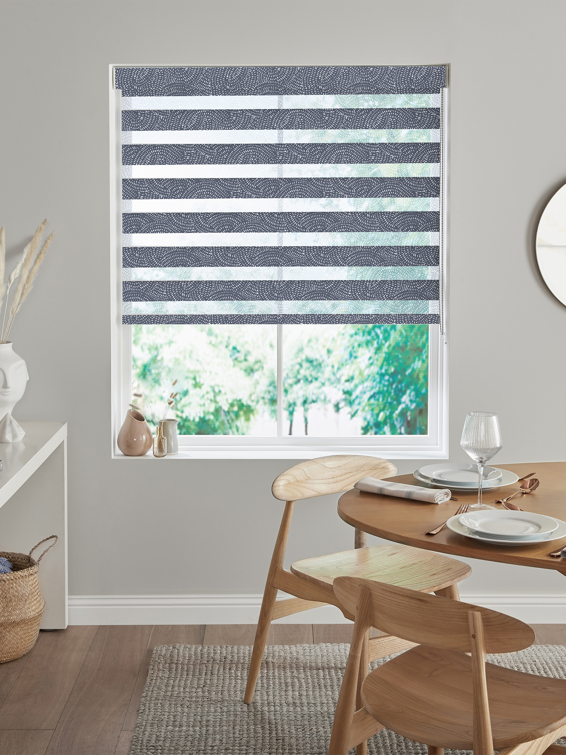 Cora Navy Fifty50 Blinds Cora Navy Fifty50 Blinds